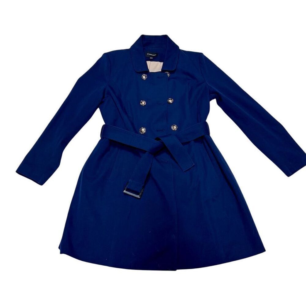 41 Hawthorn Women's Double Breasted Belted Trench Coat Blue XL - VGUC